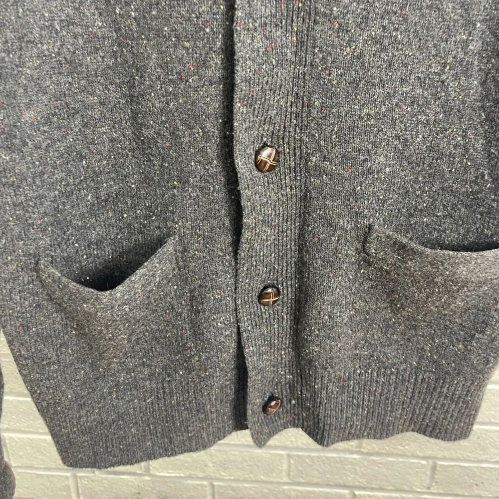 J.Crew Lambswool Donegal Cardigan Sweater Mens M Fisherman Cabincore Preppy Y2K